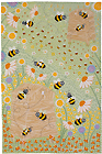 Daisy Bees Linen Tea Towel