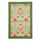 Floral Linen Tea Towel - Forest Flame