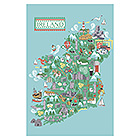 Show Me Ireland Infographic Map Cotton Tea Towel