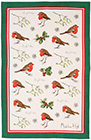 Robins & Holly Linen Tea Towel