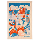 Cotton Tea Towel, Quayside Fishing