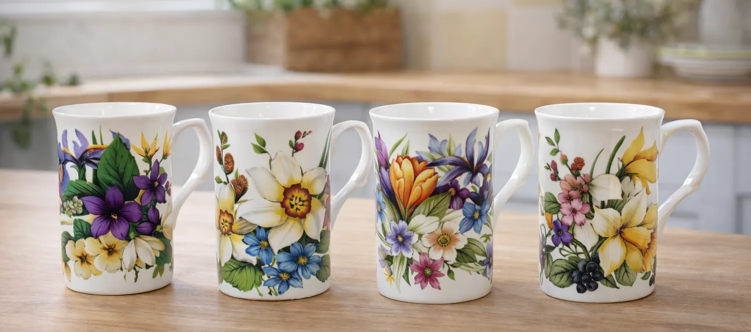 Spring Garden Floral Mugs